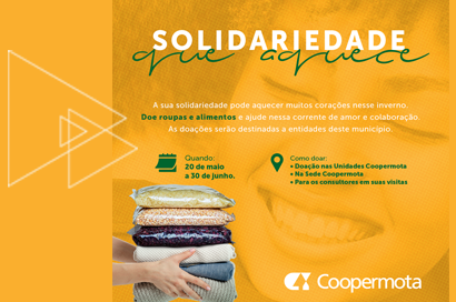 Coopermota realiza campanha de arrecadação de alimentos e roupas